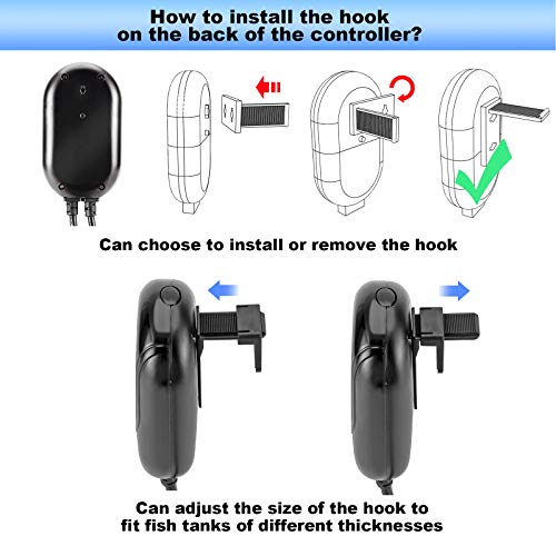 AQQA Submersible Aquarium Heater,100W/200W/300W/500W/800W/1000W/1200W Fish Tank Heater,External Temperature Controller LED Temperature Display,Suitable for Saltwater and Freshwater(100W)