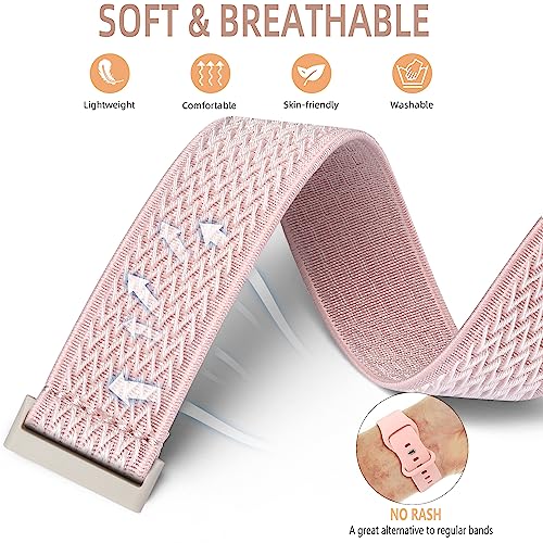 Adorve Compatible with Fitbit Sense Bands/Sense 2/Versa 3/Versa 4 Bands for Women Men, Adjustable Breathable Elastic Nylon Solo Loop Replacement Straps for Fitbit Versa 4/Versa 3/Sense 2/Sense Watch