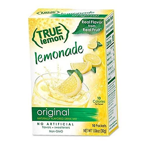 True Lemon Assorted Beverage Pack: (5boxes 10ct each) with 5 FREE BONUS Sticks of Lemonade! True Lemon Original Lemonade, True Peach Lemonade, True Black Cherry Limeade, True Mango Orange and True Raspberry Lemonade. Assorted True Lemonade Drink Mixes.
