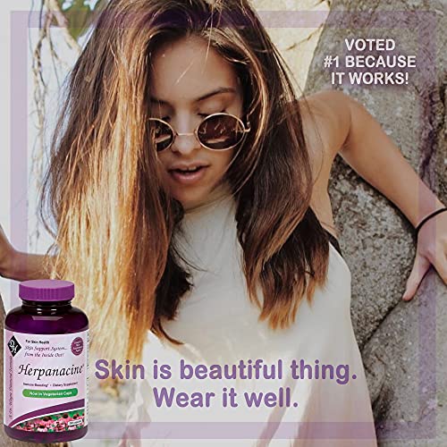 Herpanacine Diamond Natural Skin Care and Immune Support - Vitamins to Help Clear Skin - Complete Skin and Immune System Support from The Inside Out - Made with Natural Ingredients - (200 Count)