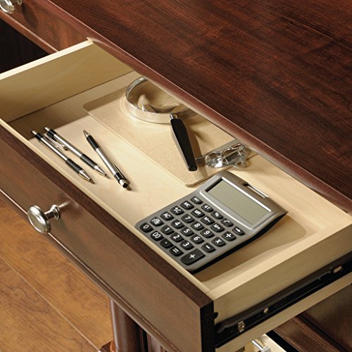 Sauder Palladia Computer Desk with Hutch, Large Storage and File Drawer, Home Office Desk - Select Cherry Finish