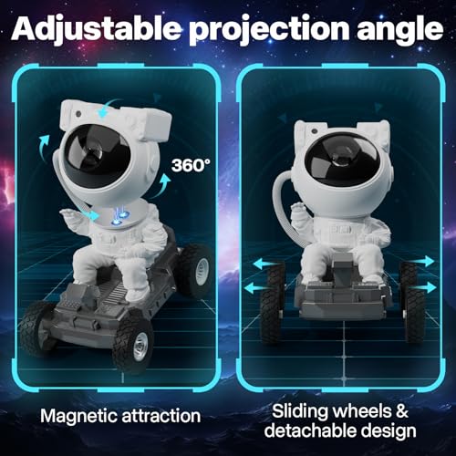 Astronaut Star Galaxy Projector Light 2.0 with Timer, 8 HD Nebula Effects,360° Adjustable Space Buddy Planetarium Projector Night Light for Bedroom