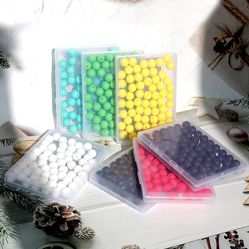 100PCS Silicone Beads 15mm for Keychain Making White Silicone Beads Bulk Making Bracelet and Necklace(White)…