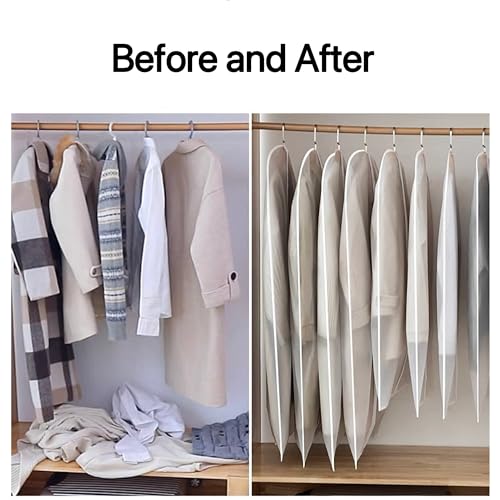 Maylmc 20 Pack Small Size Clear Garment Bags for Hanging Clothes with Full Zipper for Closet Storage, Clothes Cover For Hanging, Wardrobe Bags for Hanging Clothes.(100 x 60CMx 10P)