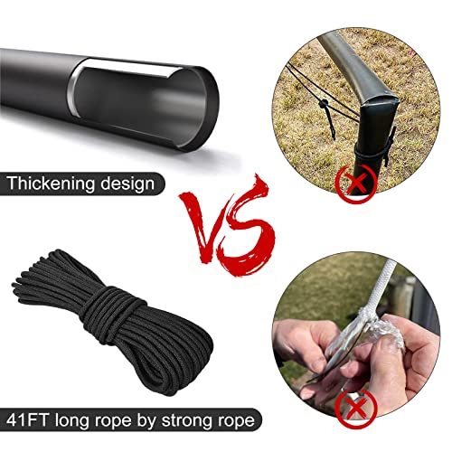 NELXINJO 25FT Sectional Flag Pole Kit, Heavy Duty Aluminum Outdoor In-Ground Flagpole, Black Ball Top, 3x5 USA Flag for Residential commercial Outdoor Garden(25FT, Black)