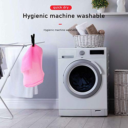 ARCH&M Exfoliating Washcloth Towel Japanese Washcloth Nylon Bath Wash Towel Korean Exfoliating Towel Beauty Washcloth Sponge Loofah Body Scrub Back Scrubber for Shower Cloth 3 Pack (Blue x 3)