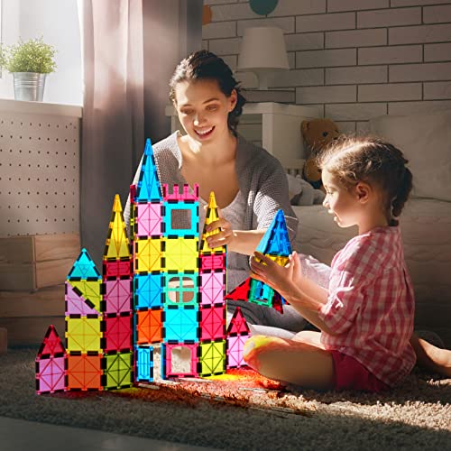 Jasonwell 65pcs Magnetic Tiles Building Blocks Set for Boys Girls Preschool Educational Magnet Construction Kit Stacking STEM Toys Christmas Birthday Gift for Kids Toddler 3 4 5 6 7 8 9 10 + Year Old