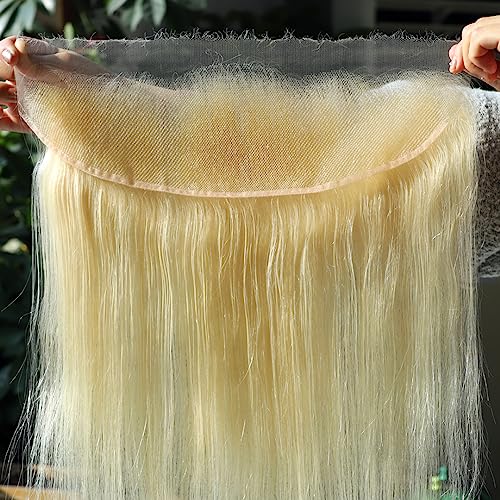 BEEOS 6x6 HD Lace Closure Only, 613 Blonde Color 0.10mm Ultra-thin Invisible Swiss Lace Closure Pre Plucked Natural Hairline Straight Human Hair Closure 20 Inch
