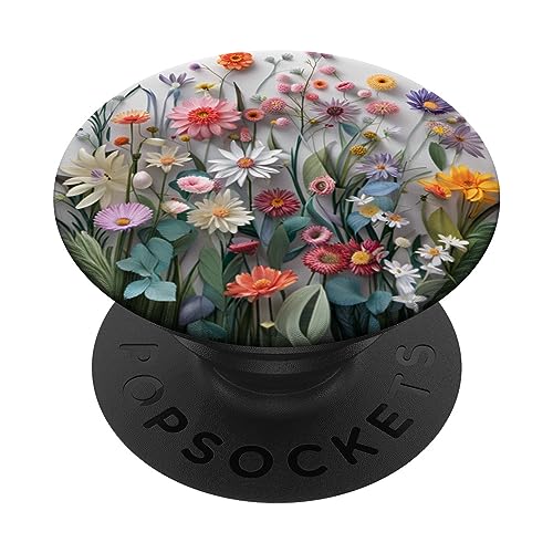 Mixed Flower Bouquet Floral Pattern PopSockets PopGrip for MagSafe