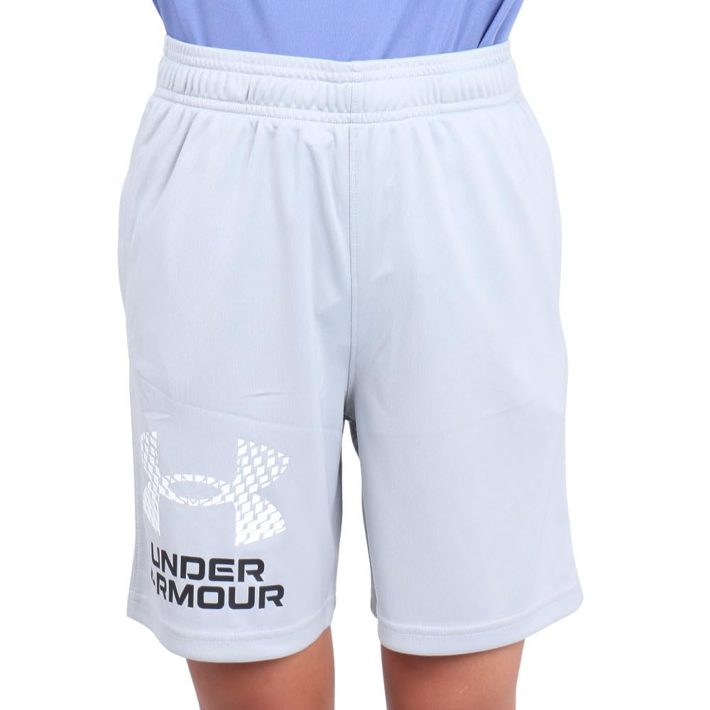 Under Armour Boys Tech Logo Shorts, (011) Mod Gray / / White, Medium