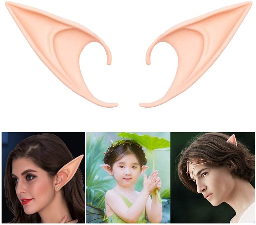 Cosplay Fairy Pixie Elf Ears Halloween Party Pointed Prosthetic Tips Ears(Long Style)