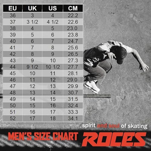 ROCES Men's X35 3X110 TIF Durable Adjustable Maneuverable Outdoor Urban 3 Wheel Freestyle Hard-Boot Inline Racing Skates with Secure Closure System & Invisible Frame,Black/Silver, 8