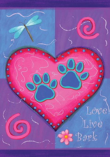 Toland Home Garden 112623 Love Live Bark Valentine Flag 12x18 Inch Double Sided Valentine Garden Flag for Outdoor House V-Day Flag Yard Decoration
