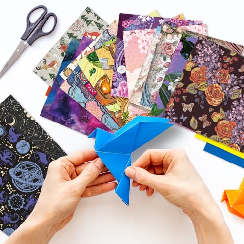 Origami Paper Kit 50 Sheets 6 Inch Square Double Sided Color 10 Vivid Colors for Hand Crafts Origami Paper Arts Creativity.Monet