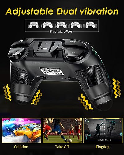 EasySMX PS3 Gaming Controller, Wireless 2.4G Gamepads with Vibration Fire Button Range up to 10m Support PC (Windows XP/7/8/10), Steam, PS3, Android, TV Box Portable Gaming Joystick