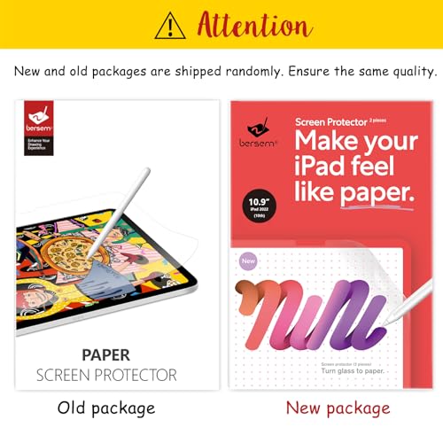 BERSEM 2-Pack Paper Nano Screen Protector for iPad Air 11 Inch 2024 (M2) / iPad 10th Generation 2022 / iPad Pro 11 2024 (M4), Matte PET Film, Nib Friendly, Anti-Glare
