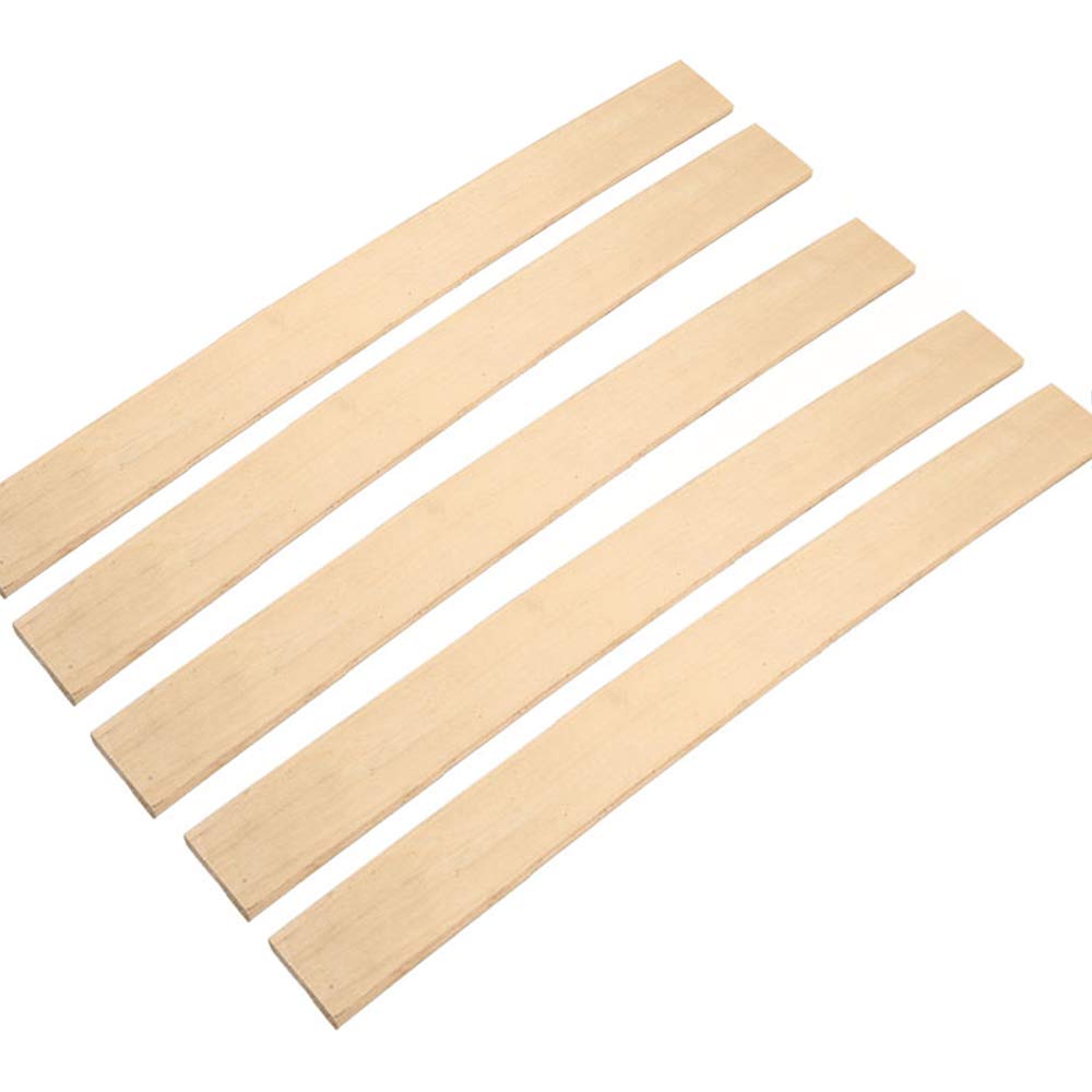 Replacement Support Plywood Slats for Soft Bed Frame Holders Kits Bundles Support for Soft Bed Size Arc-Shaped Slats (5 Slats Pack) (39" LX2.08 WX0.33 H)