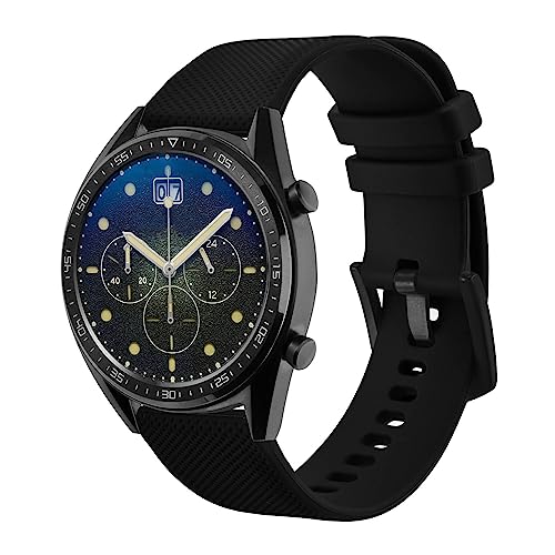 Anbeer Silicone Watch Band 20mm Quick Release Rubber Watch Straps for Men Women,Black Stainless Steel Buckle