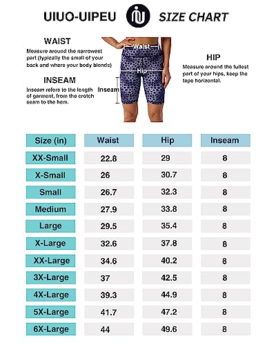 UIUO-UIPEU Biker Shorts with Pockets for Women Workout Leggings Cycling Yoga Shorts Printed Sprinkled Stars 1-2 X-Small