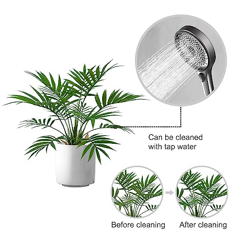 BESAMENATURE Artificial Palm Tree Plant, Potted Artificial Plant for Home Office Decoration, 12" Tall, Ships in White Ceramic Planter