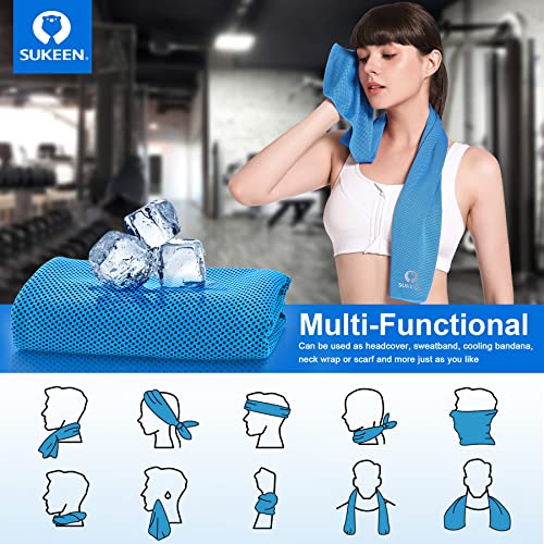 Sukeen [4 Pack Cooling Towel (40"x12"),Ice Towel,Soft Breathable Chilly Towel for Yoga,Sport,Running,Gym,Workout,Camping,Fitness,Workout & More Activities
