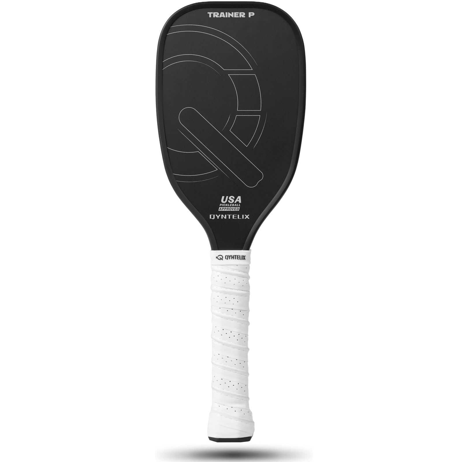 Pickleball Training Paddle -USAPA Approved Pickleball Trainer Practice Paddle, Carbon Fiber Particle Paint Frosted Surface, Extra Long Handle, 16mm Core Sports Sweet Spot Training Paddle