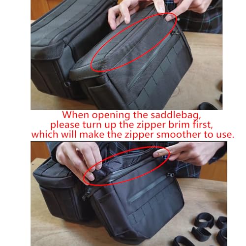 FVMOTO Universal Motorcycle Saddlebags Saddle Bags Luggage Bags Travel Knight Rider Storage Bag Fit For Harley Softail Dyna Super Glide Sportster FXR, 14.5L(3.8 Gallon)