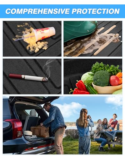 Powerty Cargo Liner & Backrest Mat for 2018-2024 Chevrolet/Chevy Equinox Accessories Rear Trunk Mat Seat Back Cover TPE All Weather Cargo Liner Heavy-Duty Trunk Liners