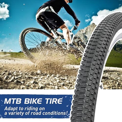 27.5"x1.95" inch mountain bike tire 2 pack 27.5 Inch Folding Replacement Tire for Mountain Bicycle,Black