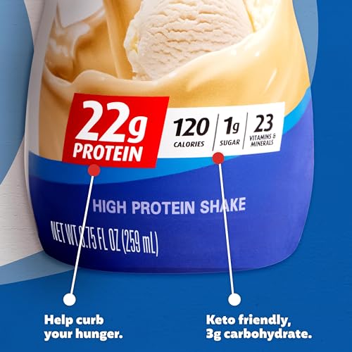 Premier Protein Shake MINIs Vanilla 22g Protein 120 Calories Pack of 12 & Café Latte 30g Protein 160 Calories Nutrients for Immune Health Pack of 12