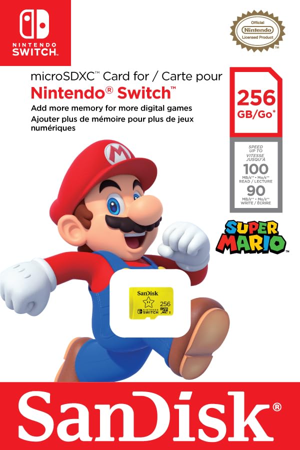 SANDISK 256GB microSDXC-Card, Licensed for Nintendo-Switch - SDSQXAO-256G-GNCZN