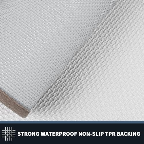 PURRUGS Dirt Trapper Door Mat 24" x 36", Non-Slip/Skid Machine Washable Entryway Rug, Shoes Scraper, Throw Rug, Super Absorbent Area Rug for Muddy Wet Shoes and Paws, Beige & Grayish Brown