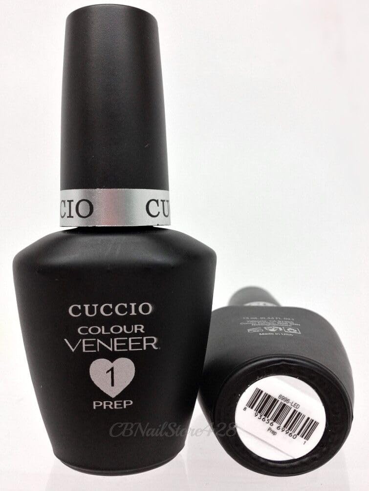 Cuccio Veneer Treatment Pack – Complete LED/UV Gel Polish System, Includes Prep, Fuse, Base, and Top Coat, 13 mL Each