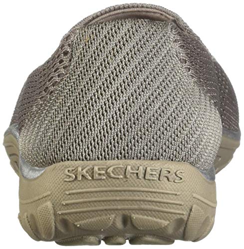 Skechers Women's Reggae Fest-Willows-Wide Loafer Flat, Dark Taupe, 6 W US