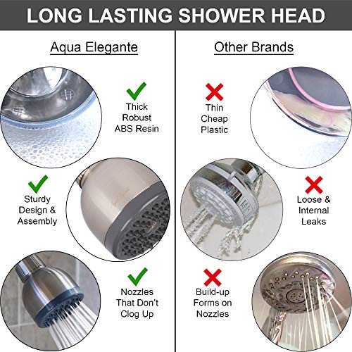 Pressure Boosting Shower Head - High Pressure Water Saver Showerhead Best For Low Flow Showers, 1.8 GPM - Brushed Nickel & California Certified