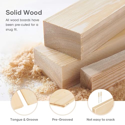 ROYMELO 36x84 inch (Double 18×84 inch Door) Sliding Barn Wood Door Slab with 6.6ft Hardware Kit, Requires Simple DIY Assembly