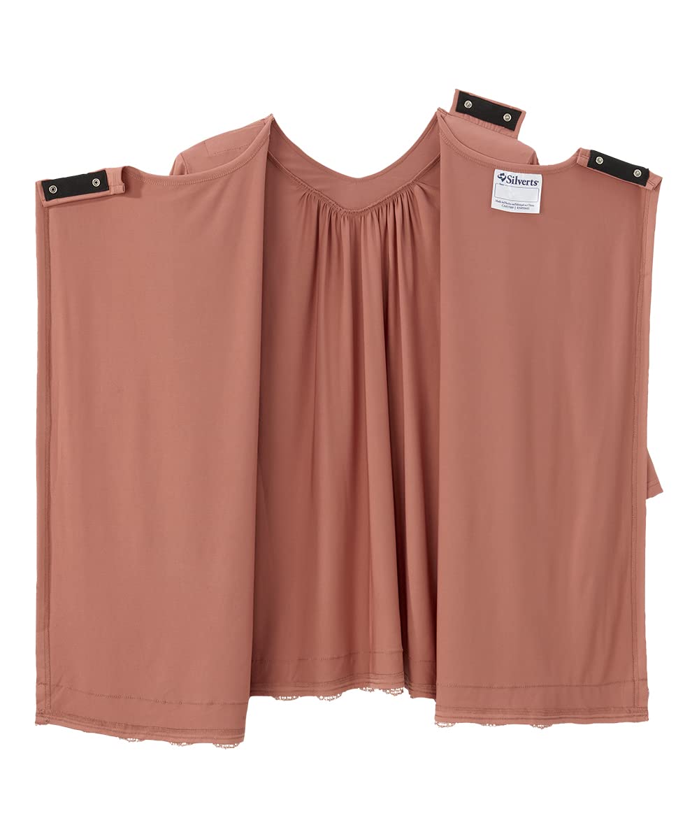 Women’s Open-Back Adaptive No-Peek Lace V-Neck Top - Rose Clay SMA