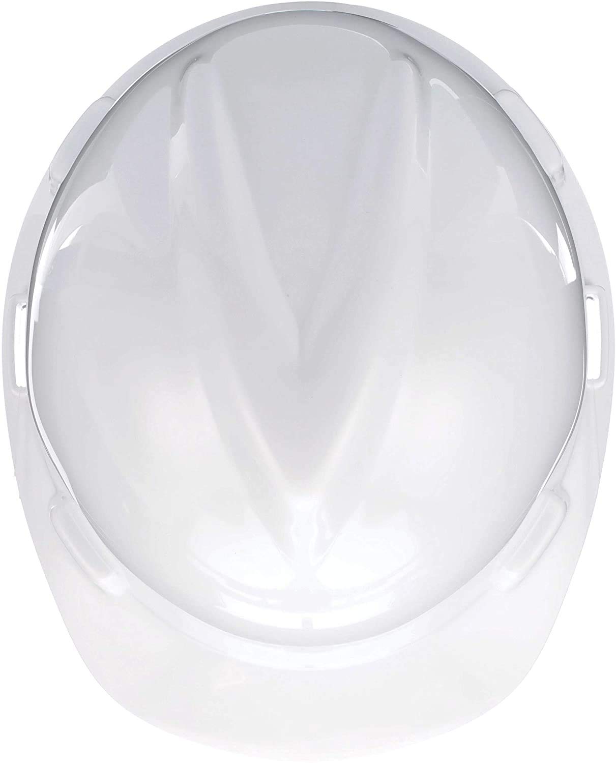 MSA 475358 V-Gard Cap Style Safety Hard Hat With Fas-Trac III Ratchet Suspension | Polyethylene Shell, Superior Impact Protection, Self Adjusting Crown-Straps - Standard Size in White