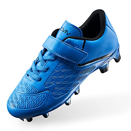 LIGVIV Kids Soccer Cleats Boys Girls - Toddler/Little Kid/Big Kid (Black Blue, Toddler, Numeric_8, Numeric, us_Footwear_Size_System, Medium)