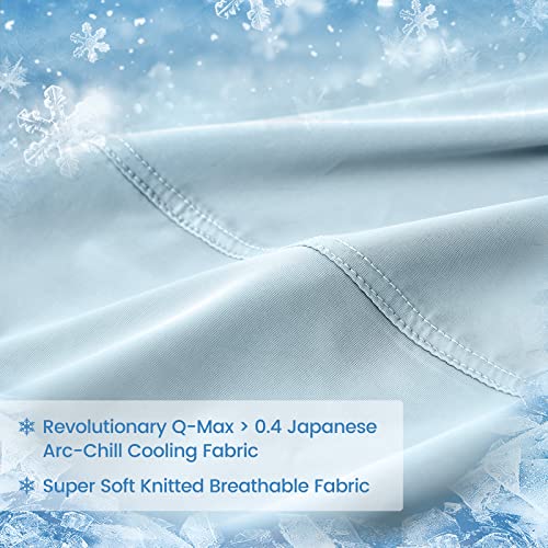 Cozy Bliss Cooling Pillowcases for Hot Sleepers, Q-Max>0.4 Standard Pillow Cases Envelope Closure for Night Sweats, Double Sided Cooling, Summer Breathable Soft for Hair Skin, Blue Pillow Covers