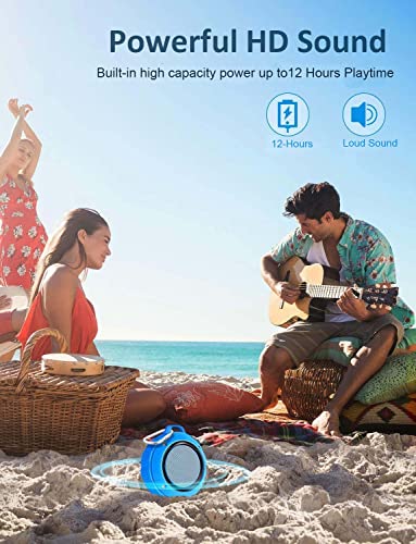 Kunodi Bluetooth Shower Speaker with IPX7 Waterproof, Crisp Clear Sound, True Wireless Stereo, Clip Portable for Pool Beach Boat Kayak Float Golf