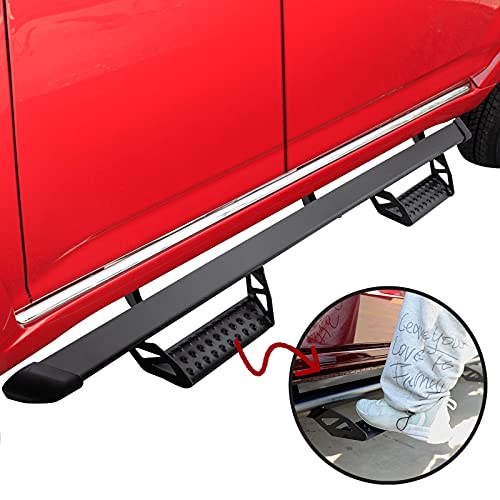 OTHOWE Drop Down Running Boards Compatible with 2007-2021 Tundra Crew Max Cab,Black Powder Coated,3 Inch,Hoop Style,Off Road Exterior Accessories 2 Pieces