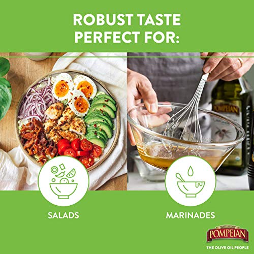 Pompeian USDA Organic Robust Extra Virgin Olive Oil, First Cold Pressed, Full-Bodied Flavor, Perfect for Salad Dressings & Marinades, 16 FL. OZ.