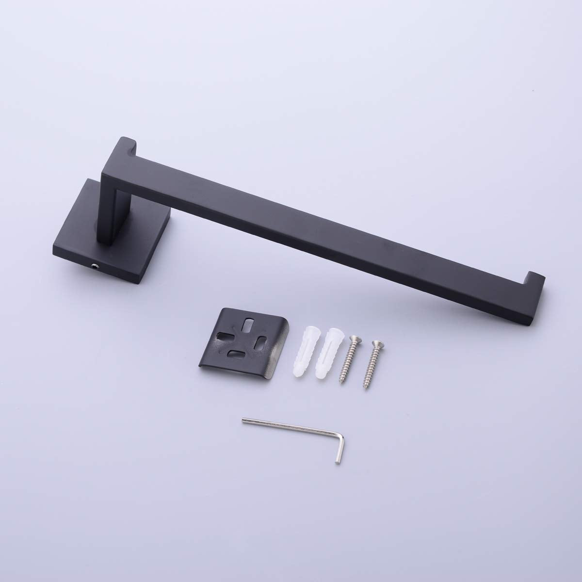 TRUSTMI Bathroom Towel Ring, Lavatory Wall Mounted Hand Towel Rail Bath Robes Holder, Rustproof SUS304 Stainless Steel, Matte Black