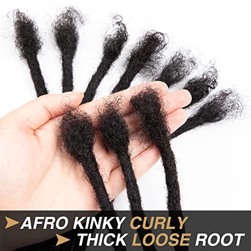 DAIXI 0.2cm & 0.4cm & 0.6cm & 0.8cm Thickness 12 Inch 20 Strands 100% Real Human Hair Dreadlock Extensions for Man/Women Permanent Loc Extensions Bundles Can Be Dyed Bleached Curled and Twisted