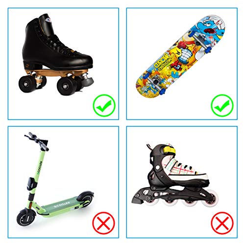Tanzfrosch 8 Pack Roller Skate Wheels with Bearings Installed and 2 Toe Stoppers for Double Row Skating, Quad Skates and Skateboard Outdoor or Indoor Use, 32mm x 58mm 82A (Black)