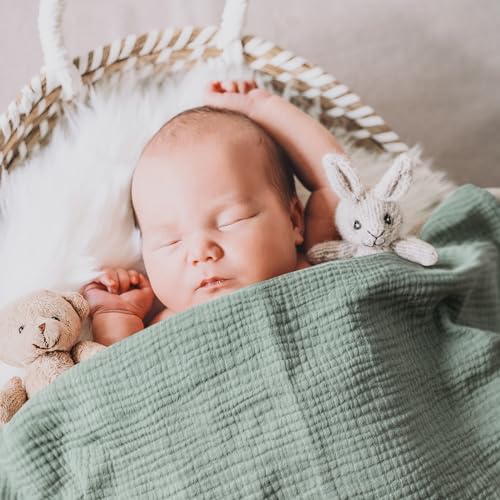 GLLQUEN BABY Muslin Swaddle Blankets for Boys and Girls, 3-Pack Baby Blankets for Girl Boy, Newborn Receiving Blanket, Baby Swaddle Blanket Unisex, Baby Essentials, Registry & Gift
