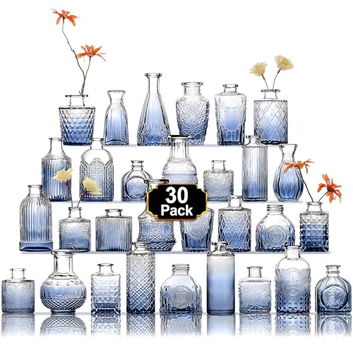 Arme 4 Pcs Bud Vases,Small Flower Vases Glass Vases for Flowers Mini Vases Glass Bud Vases Set for Centerpieces,Small Glass Vases Vintage Little Vases for Home Wedding Decor