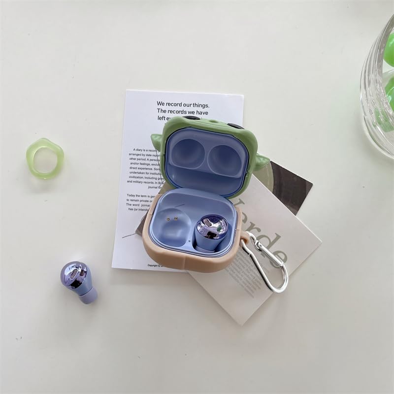 Suublg Silicone Earbuds Case Protective Cover with Keychain for Samsung Galaxy Buds2 Pro Earbuds(2022) /Galaxy Buds 2 (2021) /Galaxy Buds Pro (2021) /Galaxy Buds Live Earphones(2020) (GhostBK)