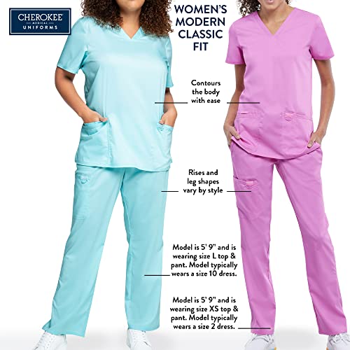 Scrubs for Women Workwear Core Stretch V-Neck Top, Soft Brushed Twill WW630, XS, Khaki